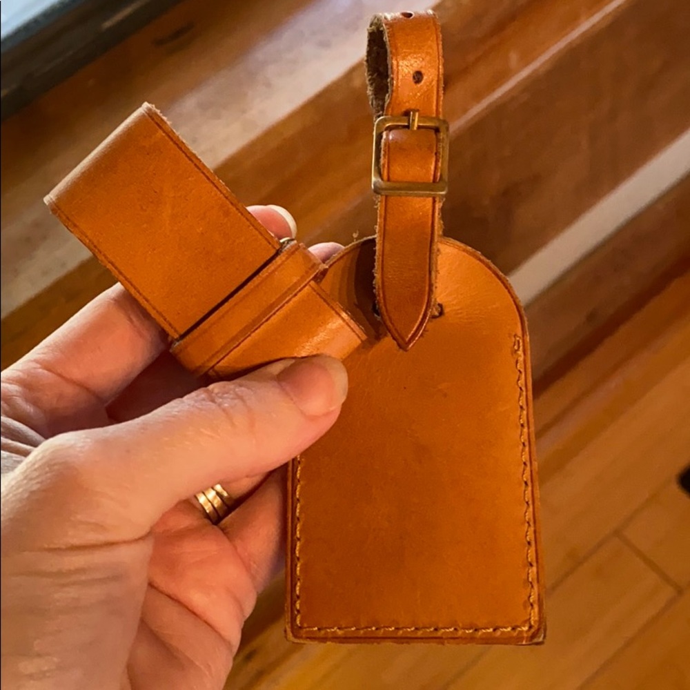Authentic Louis Vuitton luggage tag with bag cuff